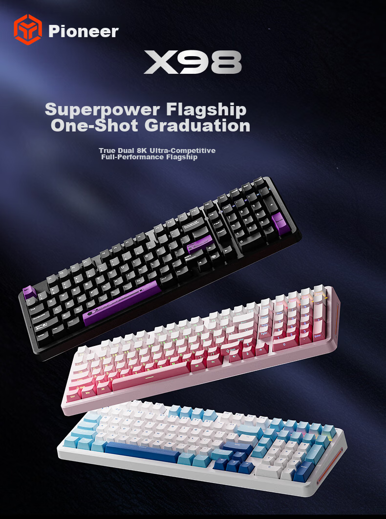 EWEADN X98 Custom Mechanical Keyboard, Dual 8K Wired/wireless/Bluetooth Triple-Mode, Gaming Gasket Structure, Full-Key Hot-Swappable, for Gaming, Office, Computer, Laptop, Universal Peripheral 1