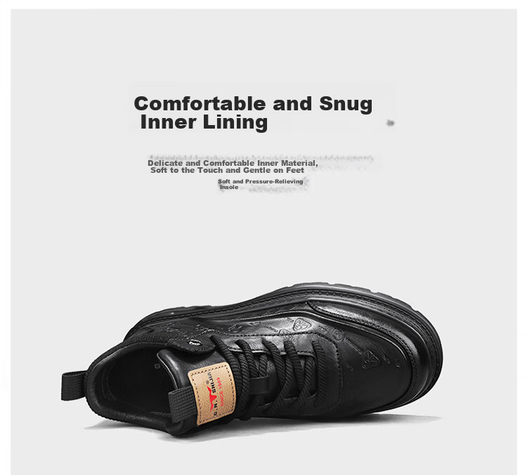 Bull Family Versatile Retro Martin Boots Men Autumn Winter New Thick Sole Height Increasing Work Shoes Comfortable Durable Outdoor Casual Shoes 7