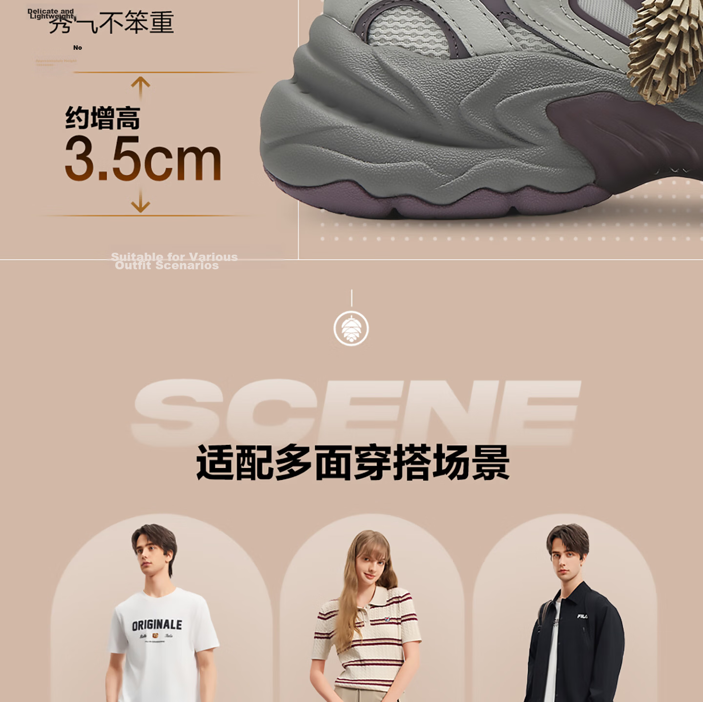 FILA Fila Sonta Shoes [Sun Qiantong Edition] Women's Dad Sneakers 2026 Autumn Casual Sports Shoes 20