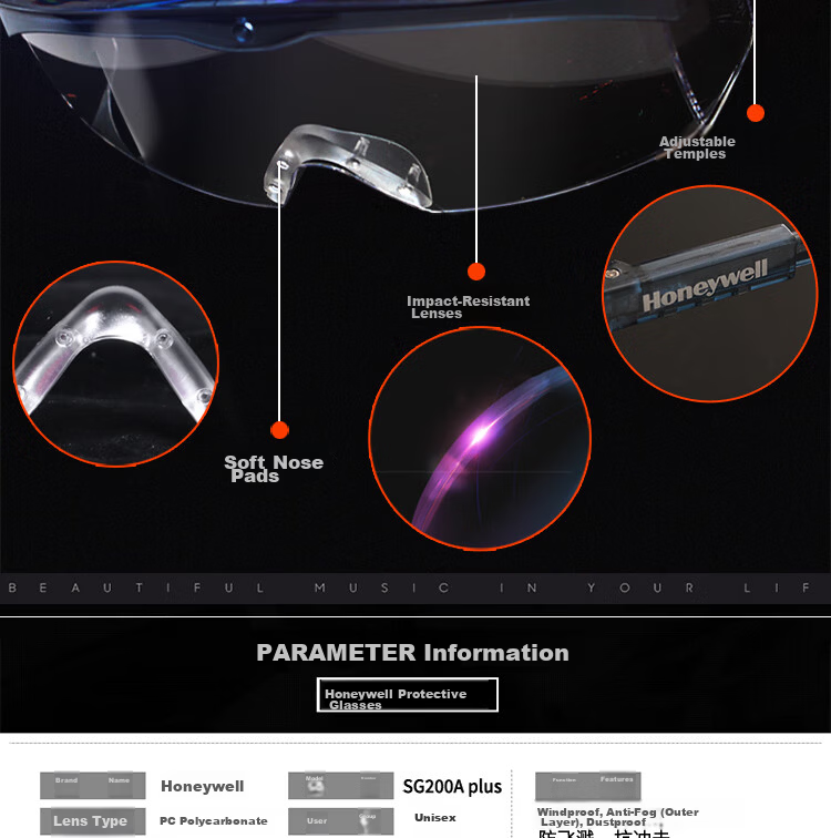Honeywell Cycling Goggles, Anti-Wind, Anti-Splash, Anti-Fog, Anti-Sand, Anti-Droplet Protective Eyewear for Experimental Grinding And Cutting 8
