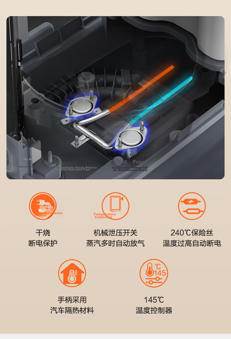 Yili 145°C High-Temperature High-Pressure Steam Mop Cleaner Multi-Functional Disinfection Machine for Whole House Kitchen Range Hood Carpet Air Conditioner Cleaning Model 1003 Mop Version 10