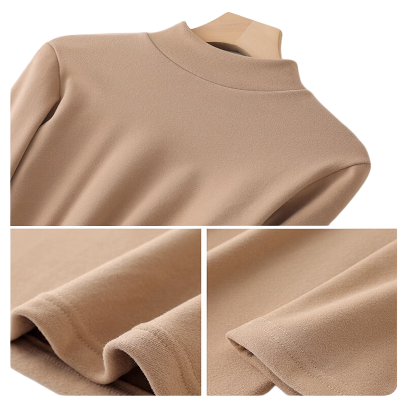 Zaisuo Maternity Women's Half Turtleneck Fleece-Lined Double-Sided Antibacterial Anti-Mite Warm Pregnancy Base Shirt 7A