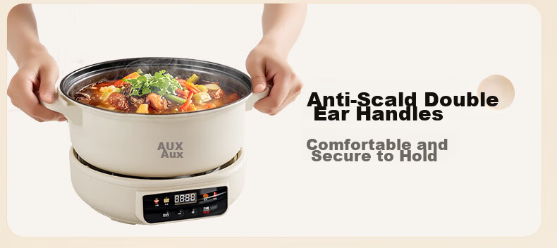 AUX Multifunctional Electric Steamer Split Electric Stew Pot Stew, Steam, Cook All-in-One Household Electric Cooker 1500W High Power 5L Large Capacity 0AZX-458 15