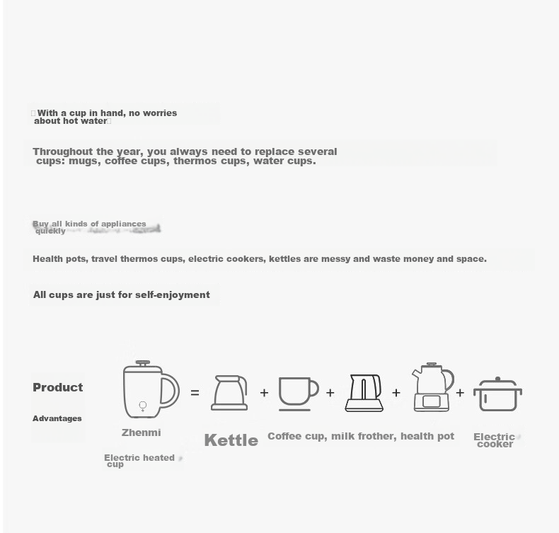 Zhenmi Mini Health Pot Multifunctional Small Electric Kettle for Tea Brewing, Office and Dormitory Use 1