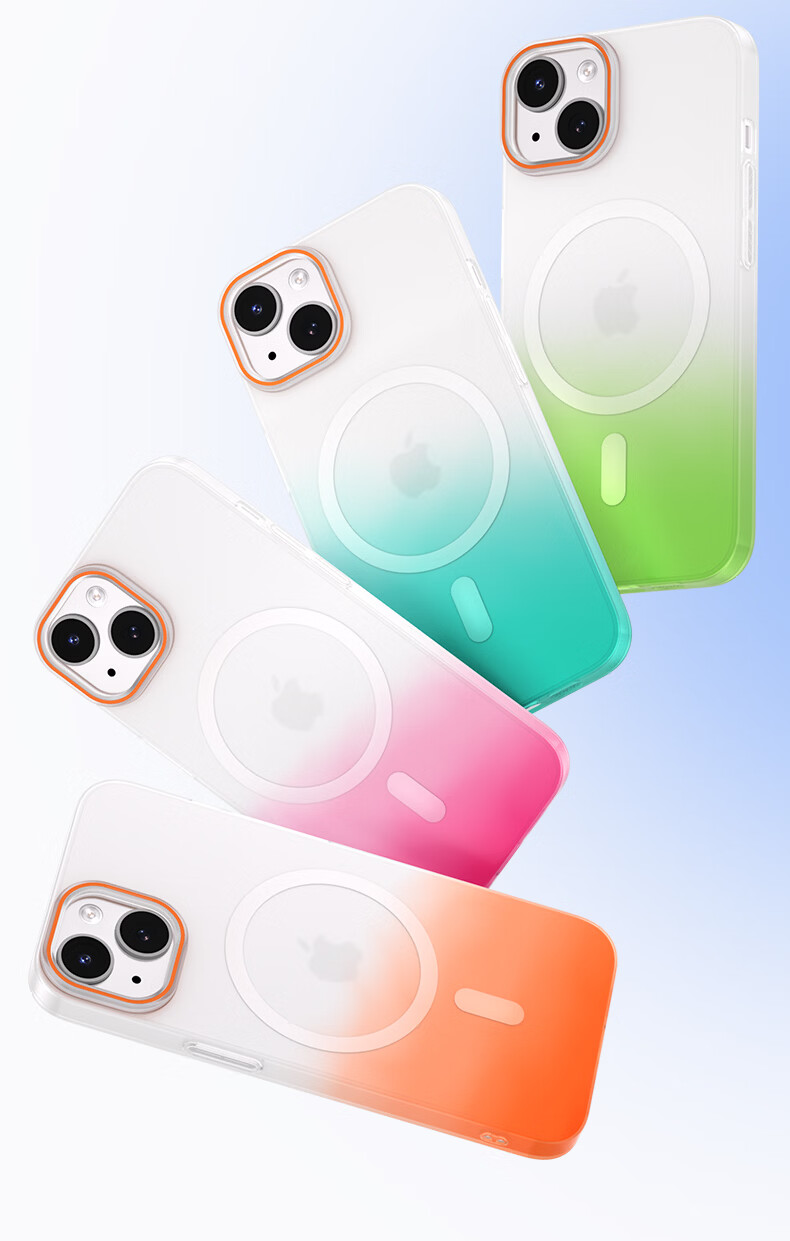 Baosou Compatible iPhone 14 Case Magnetic Soft Matte Gradient Skin-feel Transparent Lightweight Simple Color-block Hard Shell Gradient Black Drop-resistant Lightweight Protective Case 3