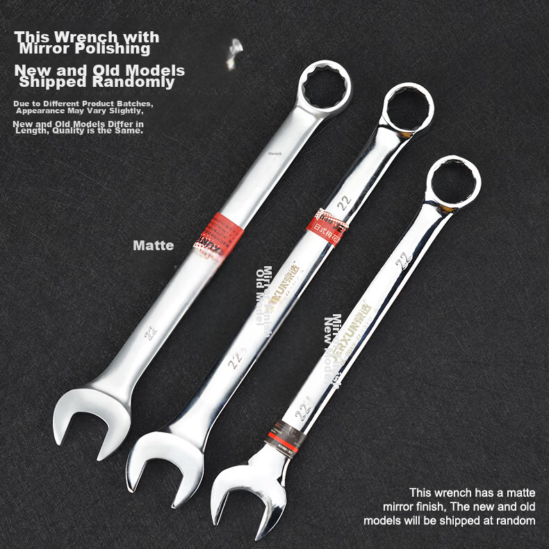 JERXUN Plum Blossom Open-End Dual-Use Wrench Set Auto Repair Hand Wrench Manual Tool 6-24mm Combination Wrench Set 1