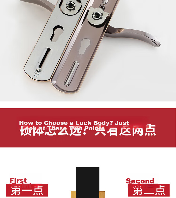 Auburn Indoor Bedroom Door Lock Handle Adjustable No-Drill Lock A18L Titanium Black Stainless Steel 15