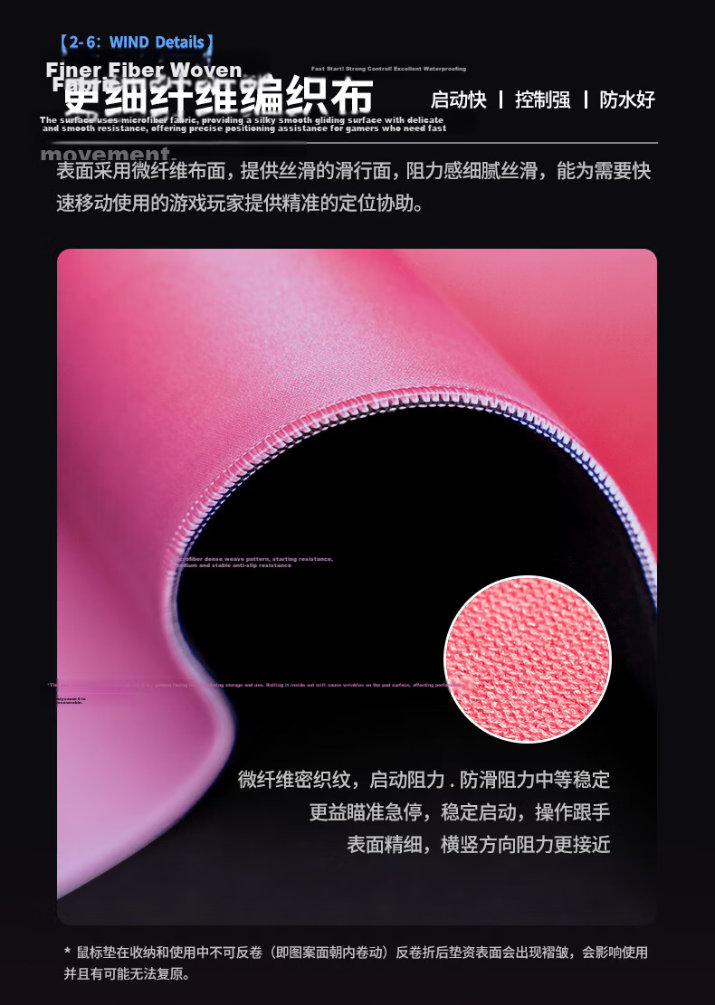 Rantopad Wind Series High-Sensitivity Smooth Thickened Gaming FPS Mouse Pad Microfiber Ultra-Fine Woven Fabric Sunken Edge Large Non-Slip Desk Mat Smoke Rain 6