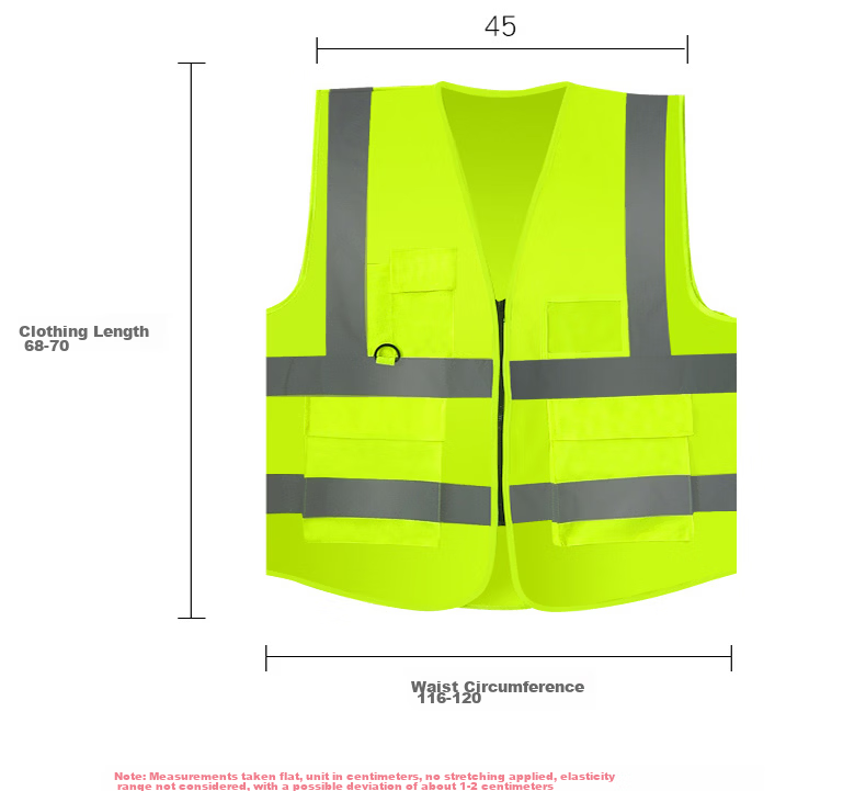 Baige Reflective Vest Breathable Construction Traffic Warning Sanitation Safety Vest Multi-pocket Zipper Style CW566564 11