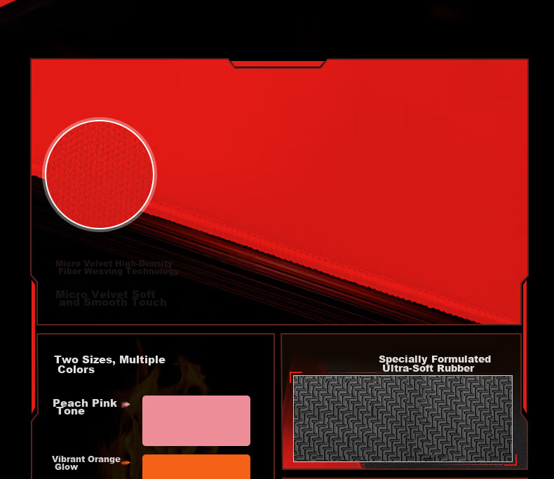 HELLFIRE Gaming Mouse Pad Ultra-Smooth Narrow Edge Large Size Dota FPS Delta 400x350x4mm Fiery Red Tide 3