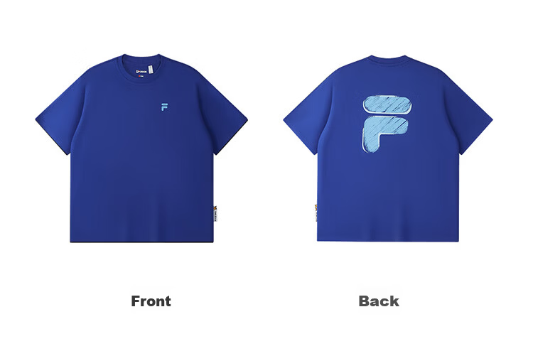 FILA FUSION Fashion Brand Zhang Hao Couple Knit Short Sleeve Shirt 2026 Spring Casual Loose Pure Cotton T-Shirt 119