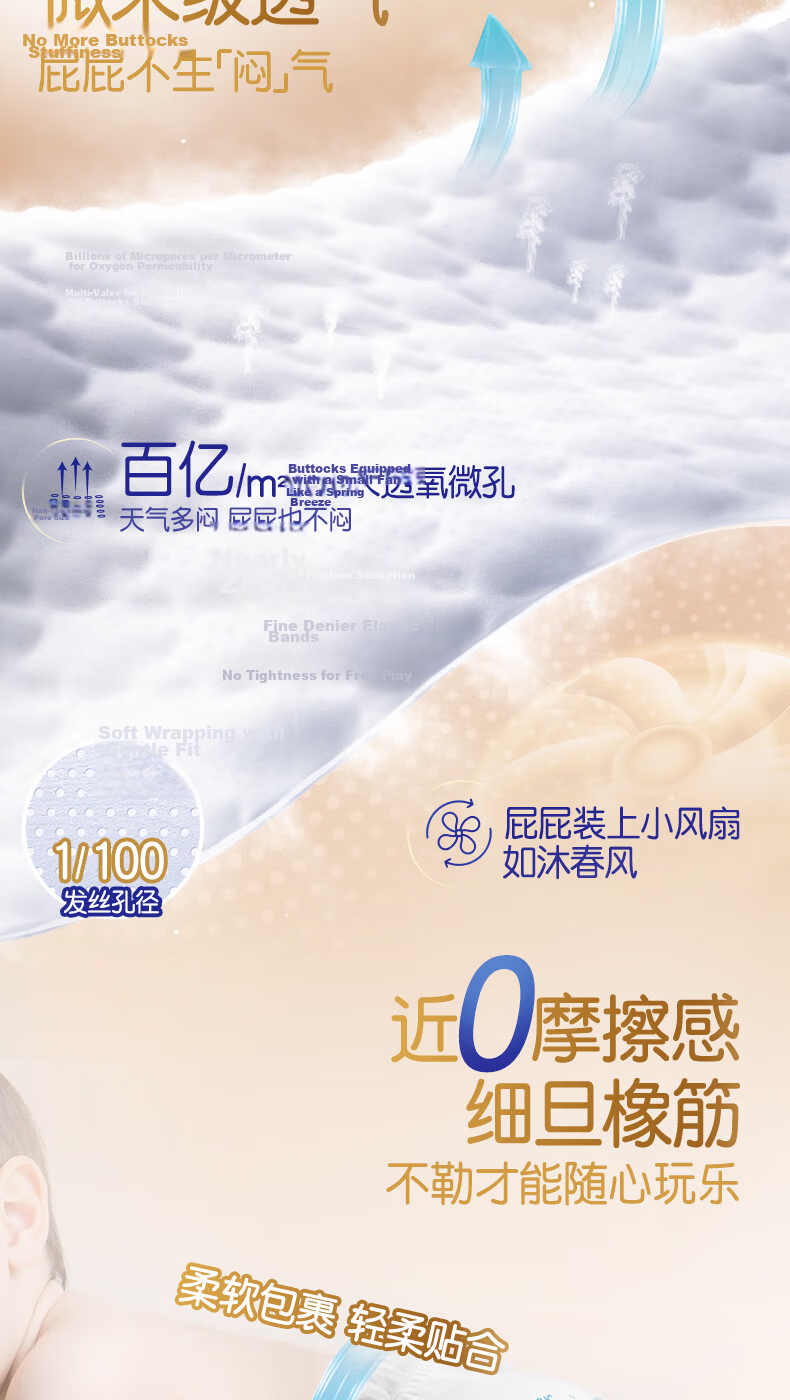 GOO.N Guangzhiyu Series Pull-Up Diapers XXL 26 Pieces (≥15KG), Diapers, Ultra-Thin And Breathable 3