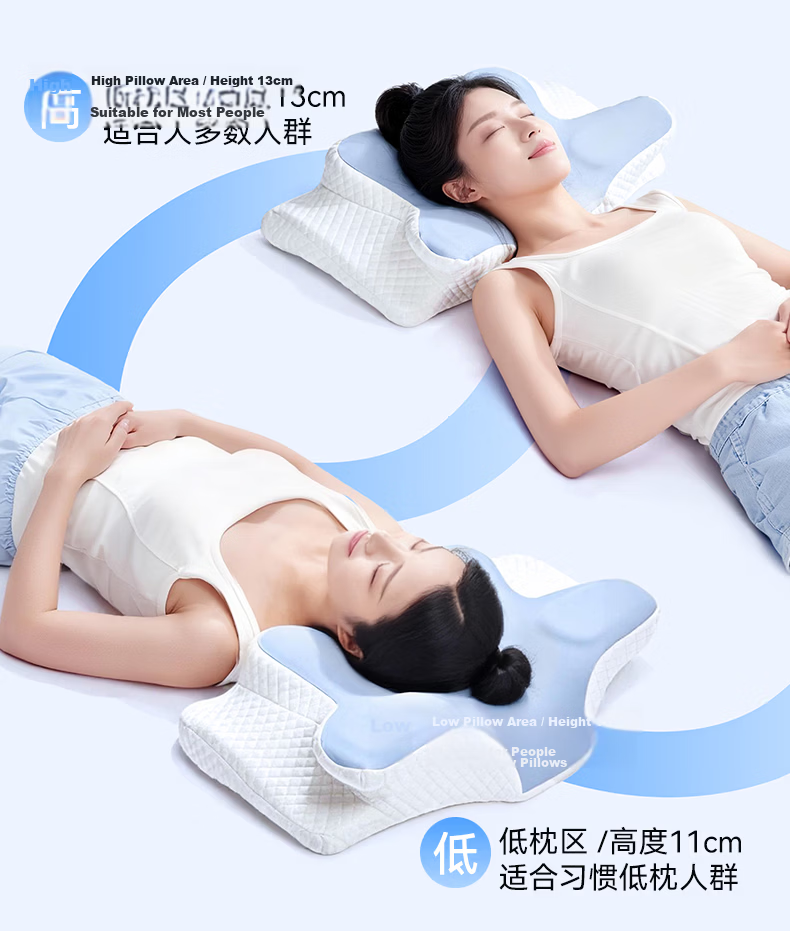 Zhiguozhe Neck Support Pillow Side Sleeping Cervical Pillow Deep Sleep Anti-Snore Adult Ergonomic Butterfly Memory Foam Pillow 20