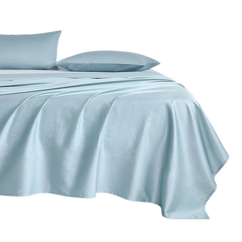 BEYOND Home Textiles 100-Thread Count Long-Staple Cotton Pure Cotton Bed Sheet Full Cotton Bed Cover Single Set Simple Light Green 180*230cm Home Collection