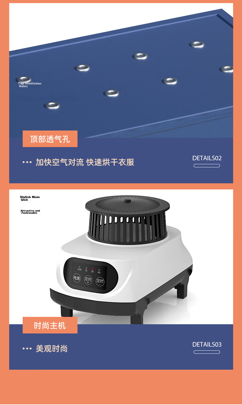 AUX [560L Capacity + 1500W Power] Clothes Dryer, Home Drying Machine, Garment Dryer, Clothes Drying Device, Baby Clothing Dehumidifier, Water Extractor, Disinfection Machine for Dormitory And Wardrobe, Double-Layer 24