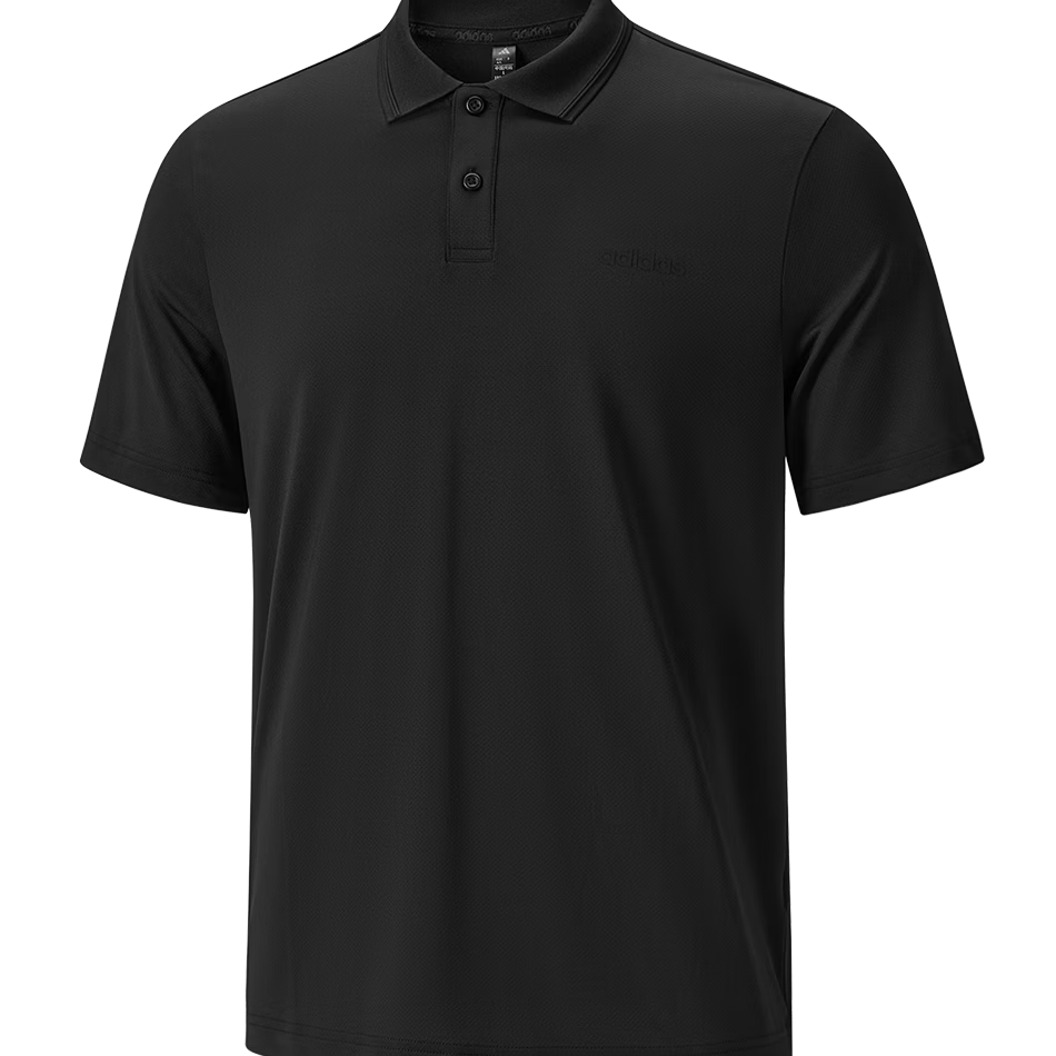 Adidas Men's Short-Sleeve Summer Polo Shirt, T-Shirt, Sports Casual Comfortable Quick-Dry Half Sleeve, Black, Size M