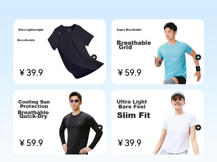 JD Original [100 Ultra-Light Quick-Dry] Sports T-Shirt, Summer Outdoor Running Fitness Short Sleeve for Men, Light Mist Gray 2.0, M 3
