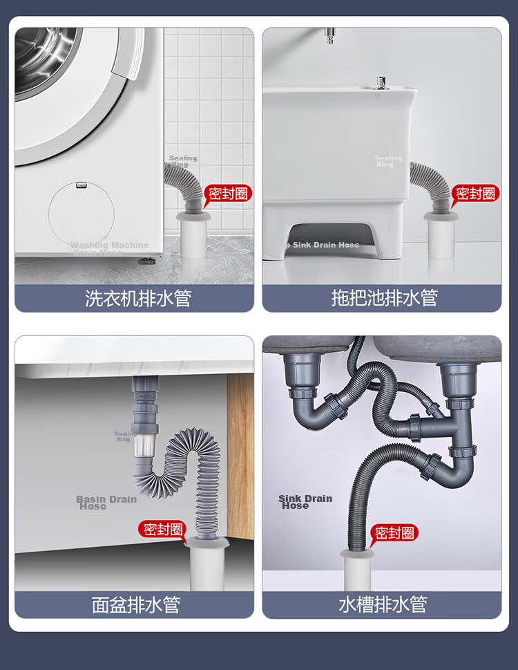 CVBAB Silicone Drain Seal Ring Sink Bathroom Cabinet Basin Drain Anti-Odor Seal Plug Anti-Backflow Cover Plug 12