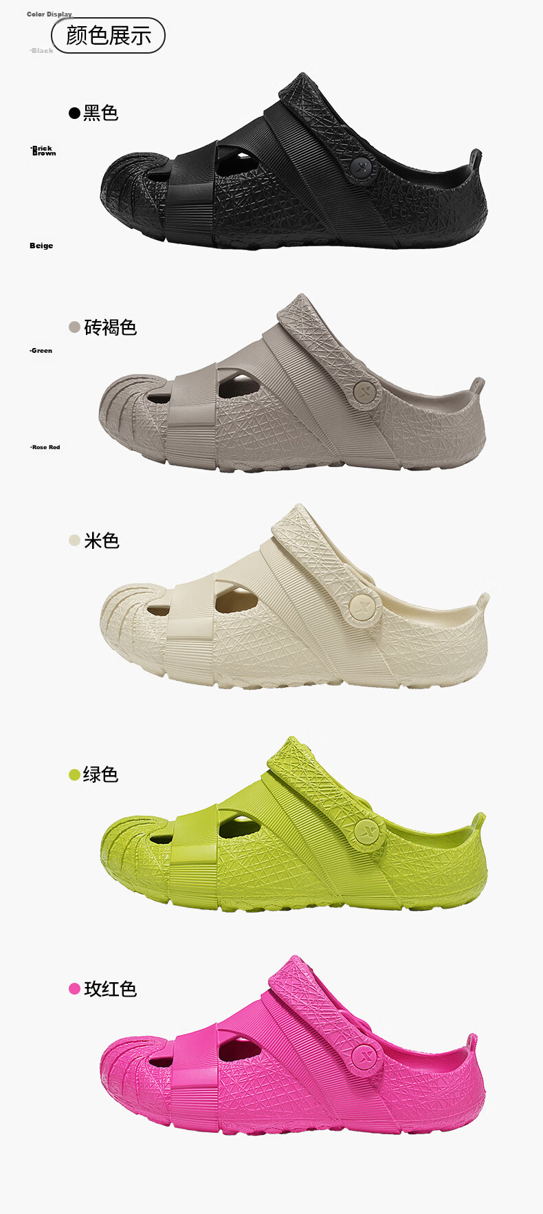 XTEP Sports Slippers, Men's Crocs, Men's Couple Sandals, Outdoor Thick-Soled Sandals for Men, A043, Green, Size 44-45 15