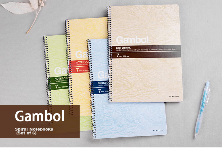 KOKUYO Spiral B5 Notebook Gambol Watanabe Student Soft Copybook 7mm Ruled 30 Lines 80 Sheets/Book 6 Books Random Colors WCN-S6807 1