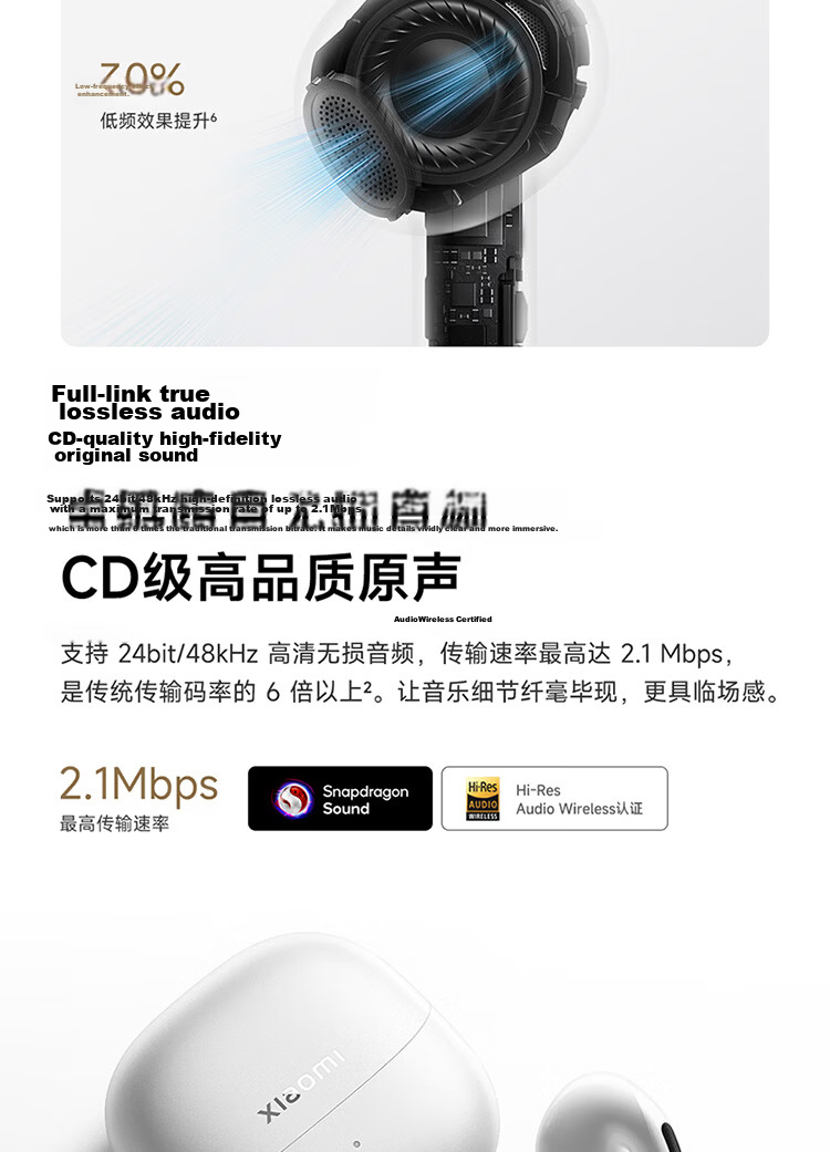 MI Xiaomi Buds 6 Semi-In-Ear Bluetooth Earphones Comfortable Fit Compatible with Android and Apple Phones Titanium Gold 7