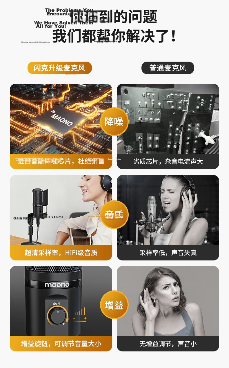 Maono 461T Professional Condenser Microphone for Computer, Mobile, Laptop Recording, Live Streaming, Voiceover, Online Classes, Gaming, and Podcasting 3