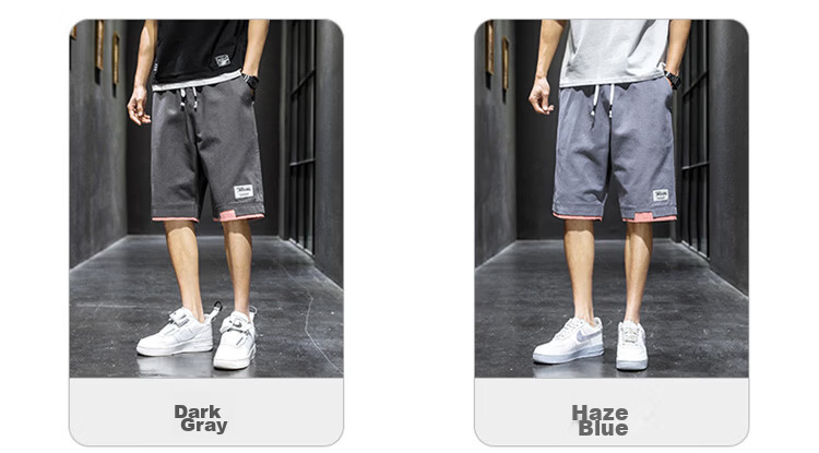 RED DRAGONFLY Men's Fashion Trendy Cotton Letter Embroidered Comfortable Breathable Wrinkle-Free Colorblock Casual Shorts 11