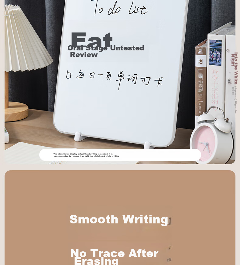 Deli 30*22cm Black Double-Sided Small Whiteboard, Children's Magnetic Whiteboard Writing Board Small Blackboard Whiteboard with Stand, Home Office Handwriting Board Children's Drawing Board Reminder Board 8