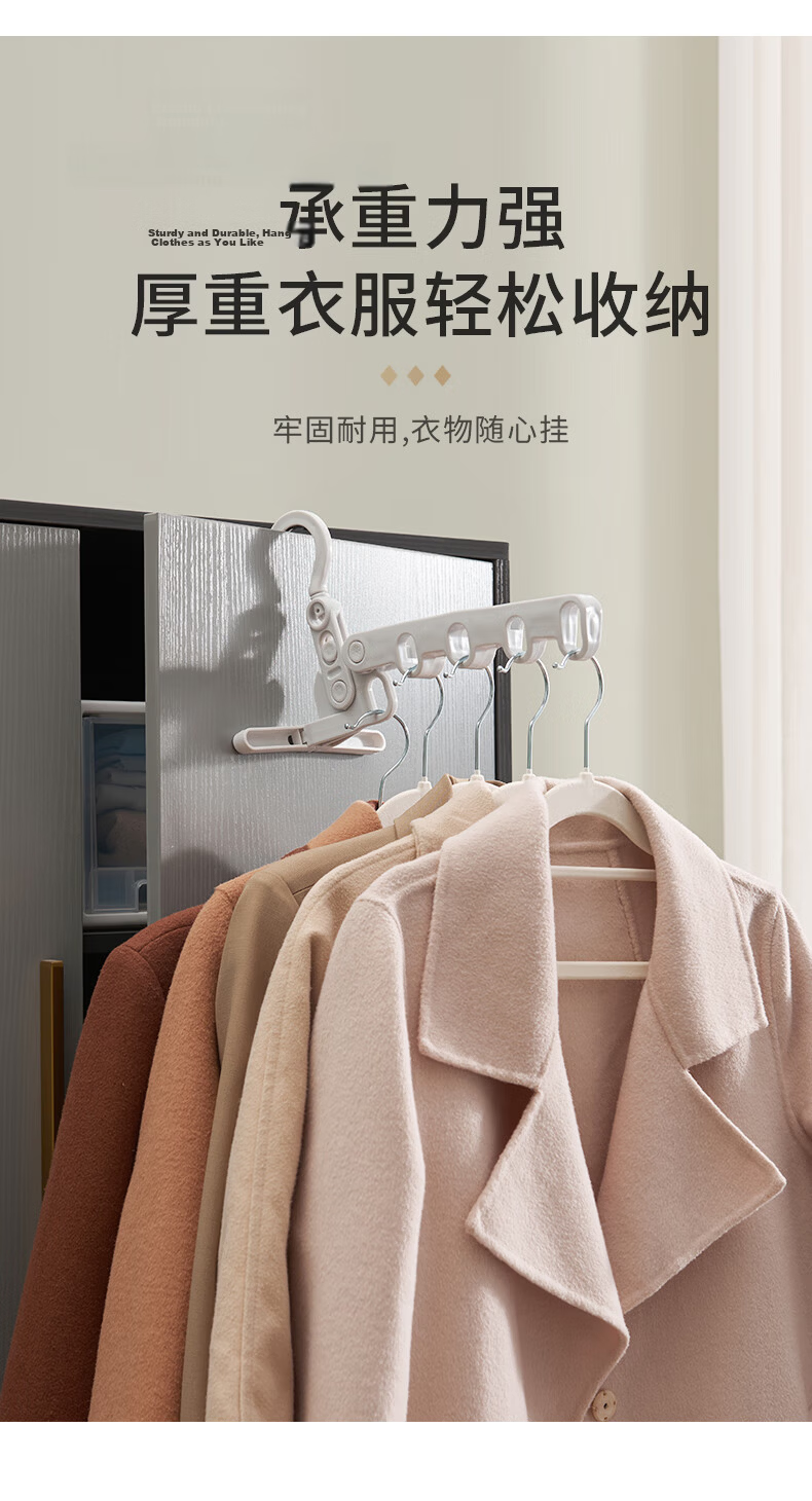 Jing Jiayi Travel Folding Clothes Hangers Portable Travel Hangers Non-Slip Household Clothes Hangers Random Color 5-Pack 4