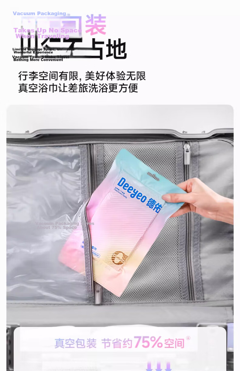 Deyou [Dilraba Same Style] Disposable Bath Towel Portable Travel Pack Large Thickened Individually Packaged 2 Pieces 6
