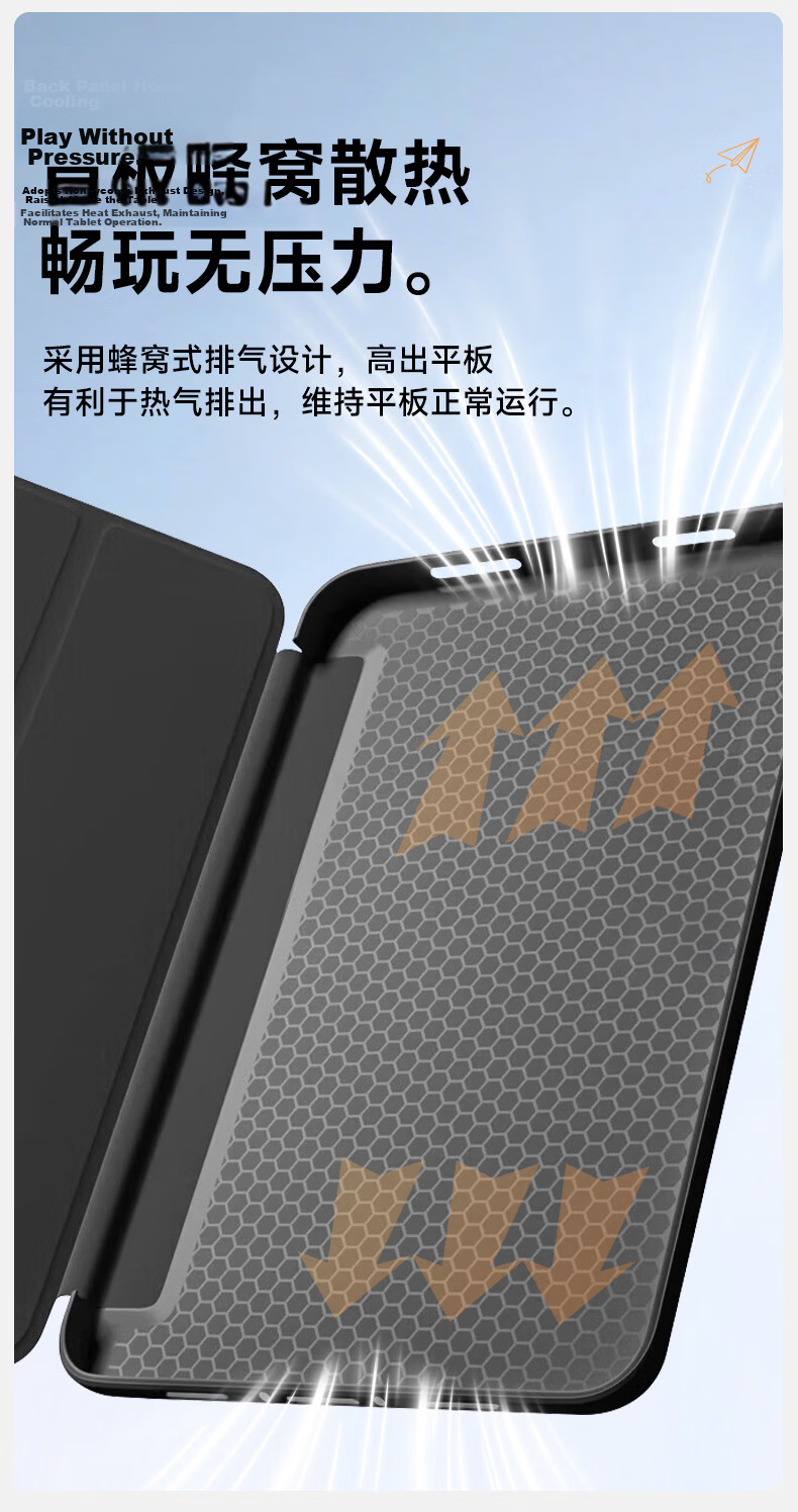 Coolerfun Protective Case for Honor Tablet 10/20 12.1-inch 2026 Model, Ultra-Thin Full-Cover Shockproof Tri-Fold Smart Leather Cover for Xiaomi Tablet 6