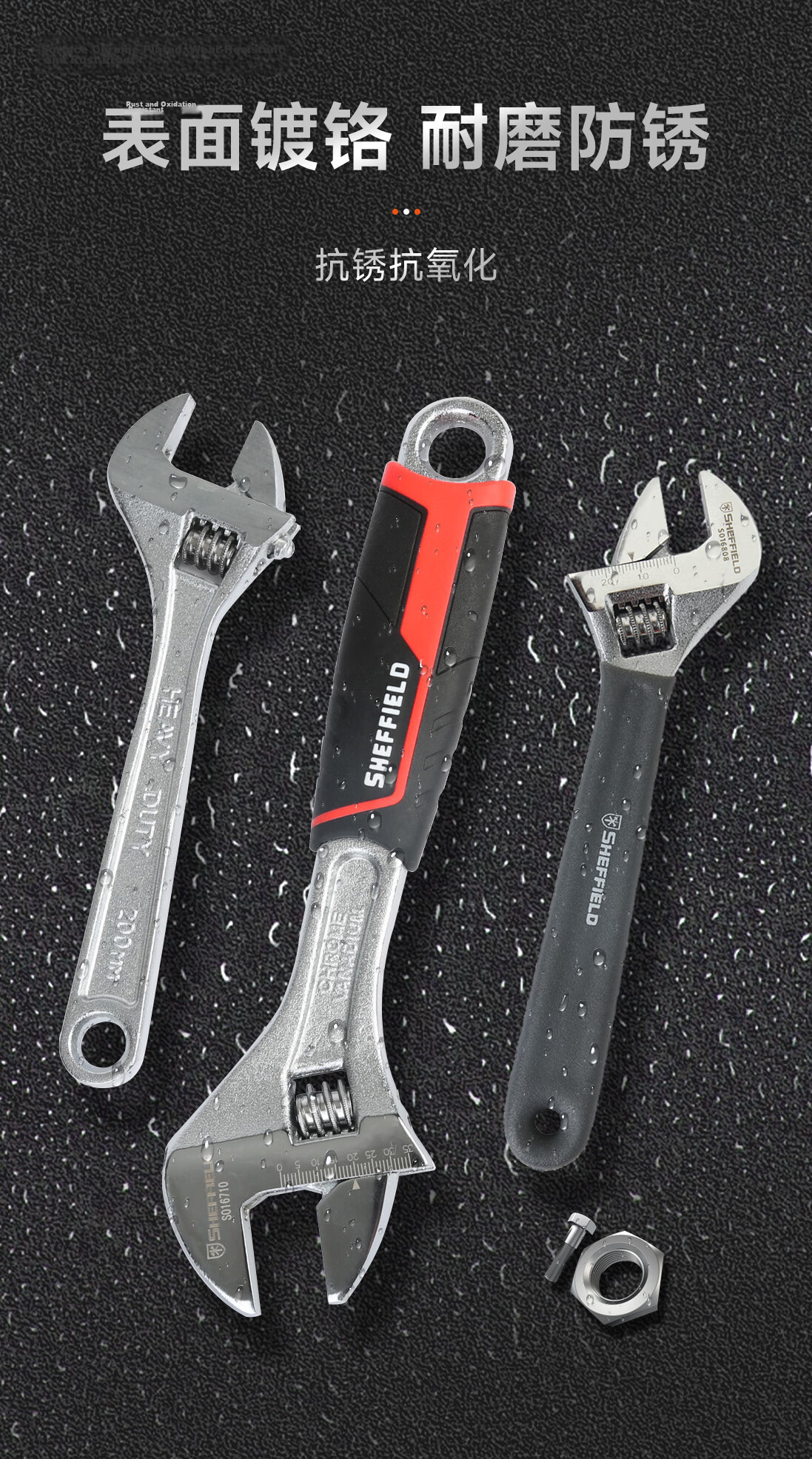 Steel Shield 8-Inch Plastic Coated Adjustable Wrench Anti-Slip Comfortable Grip Rust-Resistant Durable Hardware Tool for Home and Outdoor S016808 2