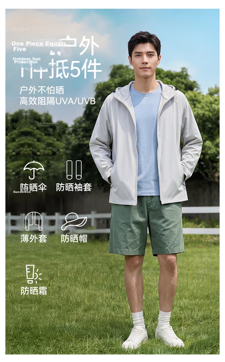JD Jingzao New Ice Silk Sun Protection Jacket Lightweight Breathable Spring Summer Thin Coat Outdoor Sports Jacket Navy Blue M 16