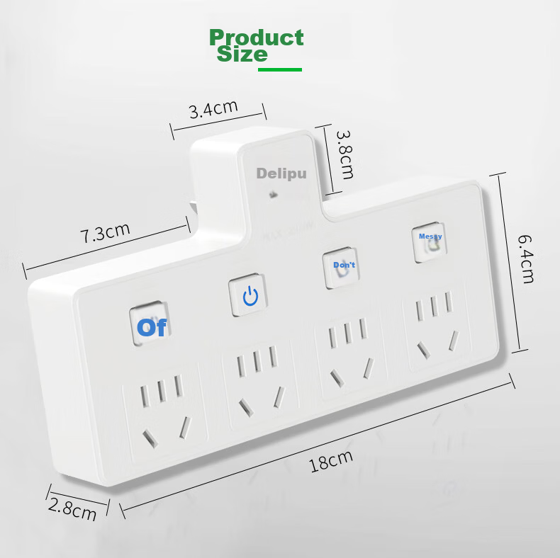 Delipow Socket, Adapter Plug/triangle-Shaped One-To Multifunctional/distributed Control Switch/wireless Conversion Socket 11