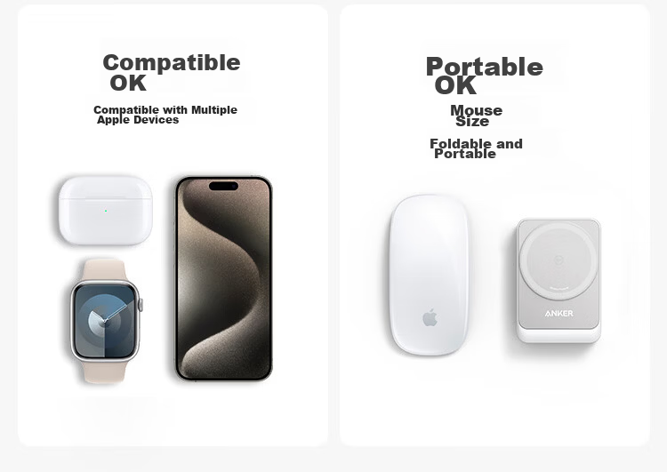 ANKER MagGo 3-in-1 15W Magnetic Wireless Charger Foldable for iPhone 17 Pro Max, Apple Watch, AirPods - White 4