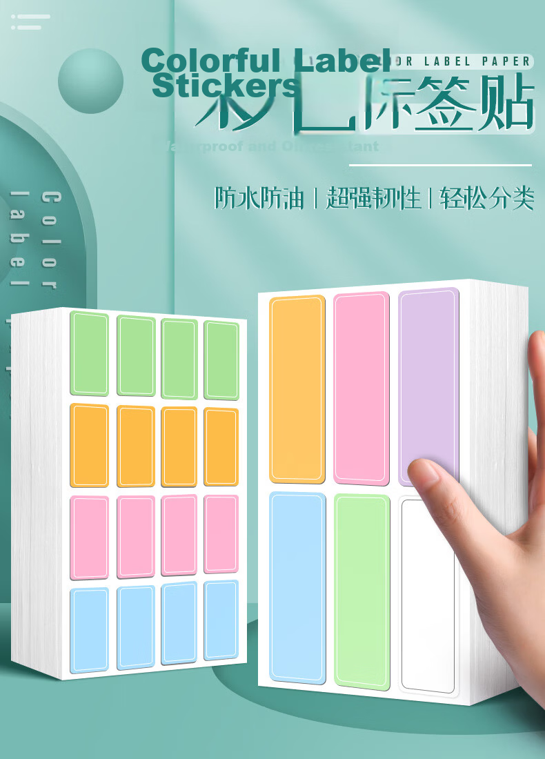 Licao 800pcs Label Stickers Sticky Notes Name Tags Adhesive Colorful Classification Small Labels Macaron 2