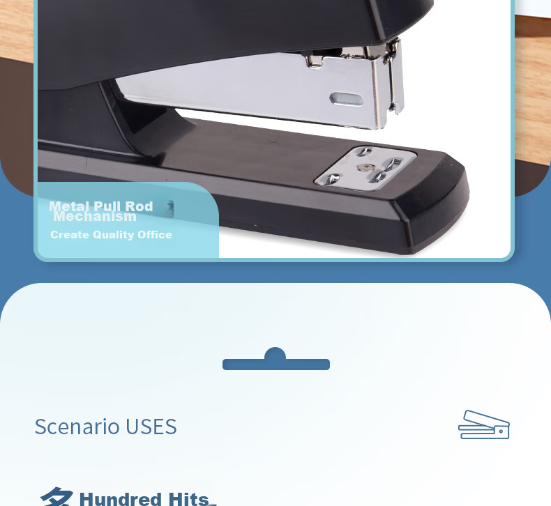 Deli Classic Durable Stapler Small Office Stapler Compatible with 24/6 Staples Black 0425 (Staples Not Included) 16