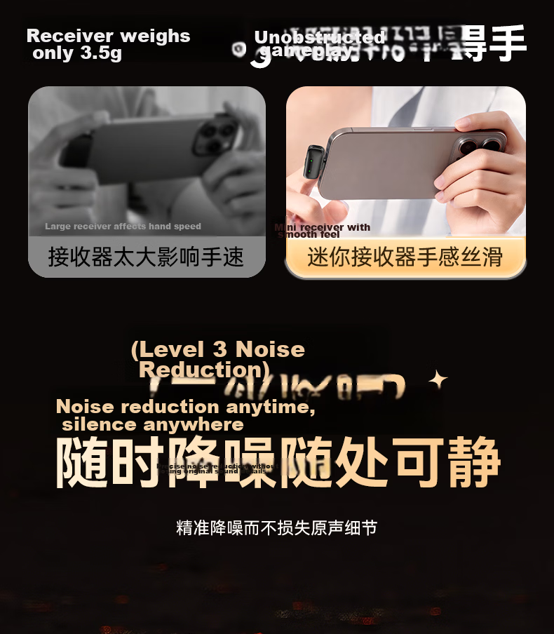 Zhiguozhe [TOP Ranked No.1] Clip-on Microphone Wireless Mini Noise-Canceling Live Streaming Microphone for Mobile Phone, Dual Channel, Complete Set for Video Recording and Broadcasting 10