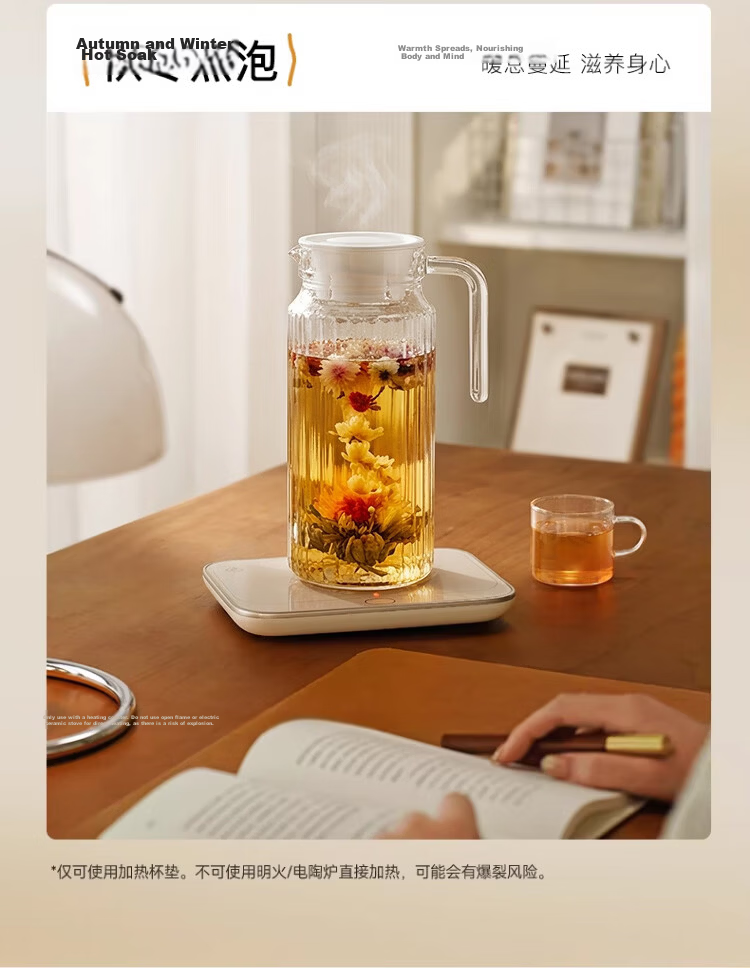 LINGCHEN High Temperature Resistant Glass Water Pitcher Large Capacity Food Grade Cold Water Jug Household Juice Tea Pot 6