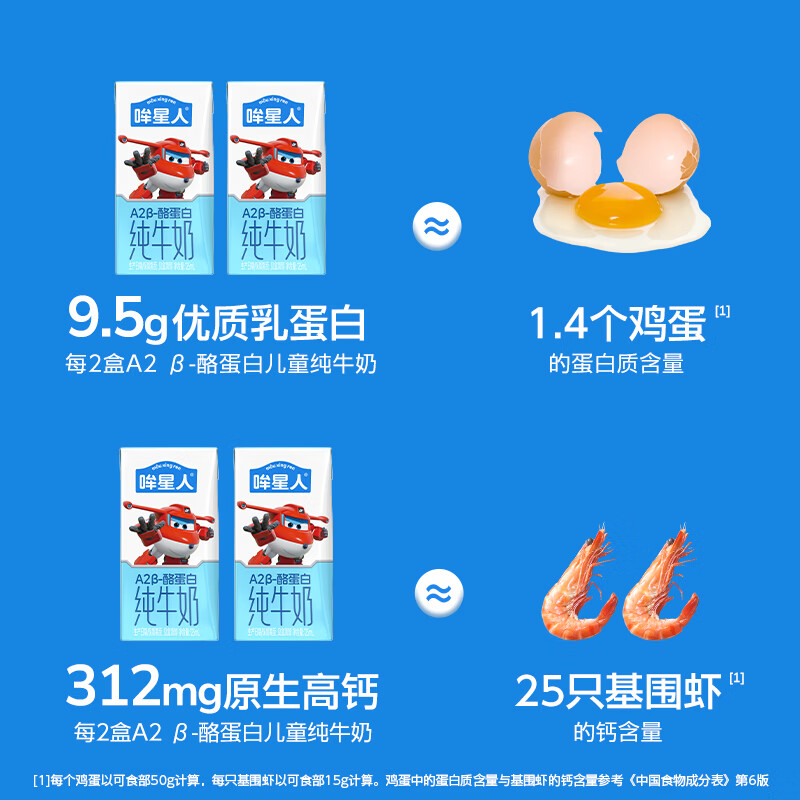 哞星人【A2β-酪蛋白儿童纯牛奶】125ml*15盒*1箱3.8g蛋白超级飞侠礼盒