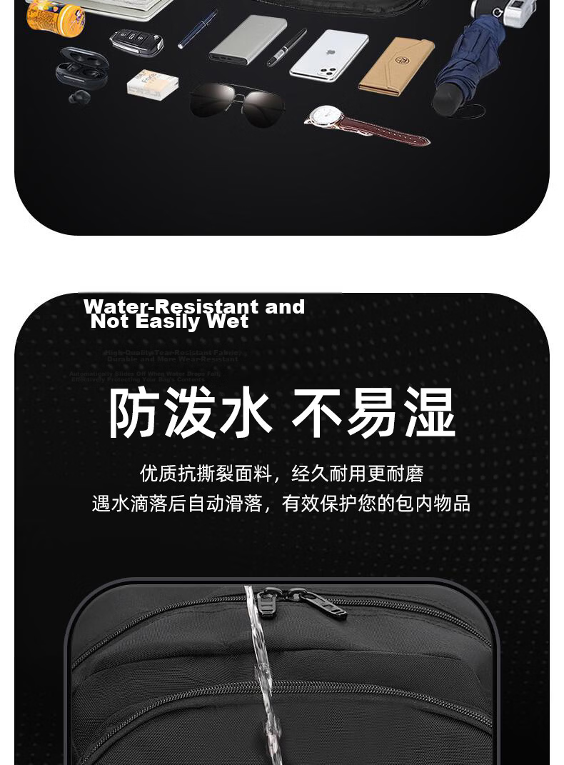 JINSHI WQ Travel Backpack, Men's Hiking Bag, Large Capacity, Long-Distance Outdoor Durable Backpack for Business Trips And Outdoor Trekking 12