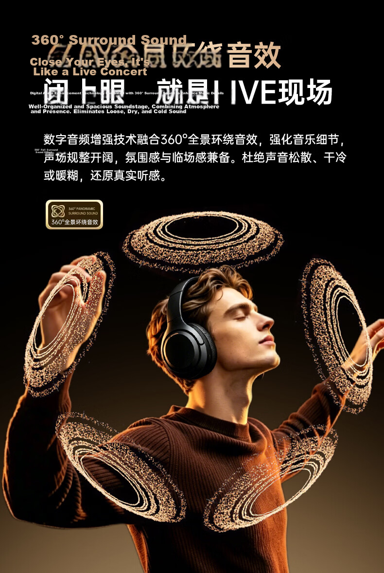 Viken Berlin Voice No.1 Bluetooth Headphones Over-Ear 2025 New Active Noise Cancelling Wireless Music Headset for PC Gaming Compatible with Apple Xiaomi 11