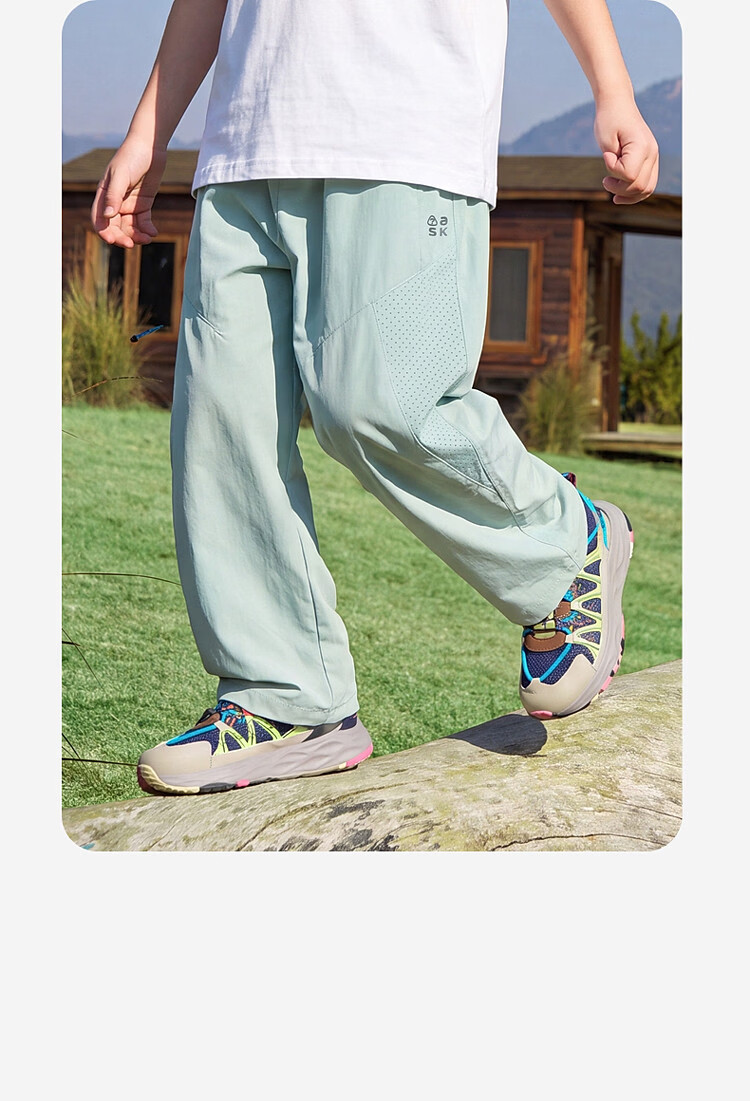 ASK JUNIOR Kids Mosquito-Repellent Pants Boys and Girls Summer Lightweight Quick-Dry Cooling Curved Blade Pants for Older Children 2026 New Model 31