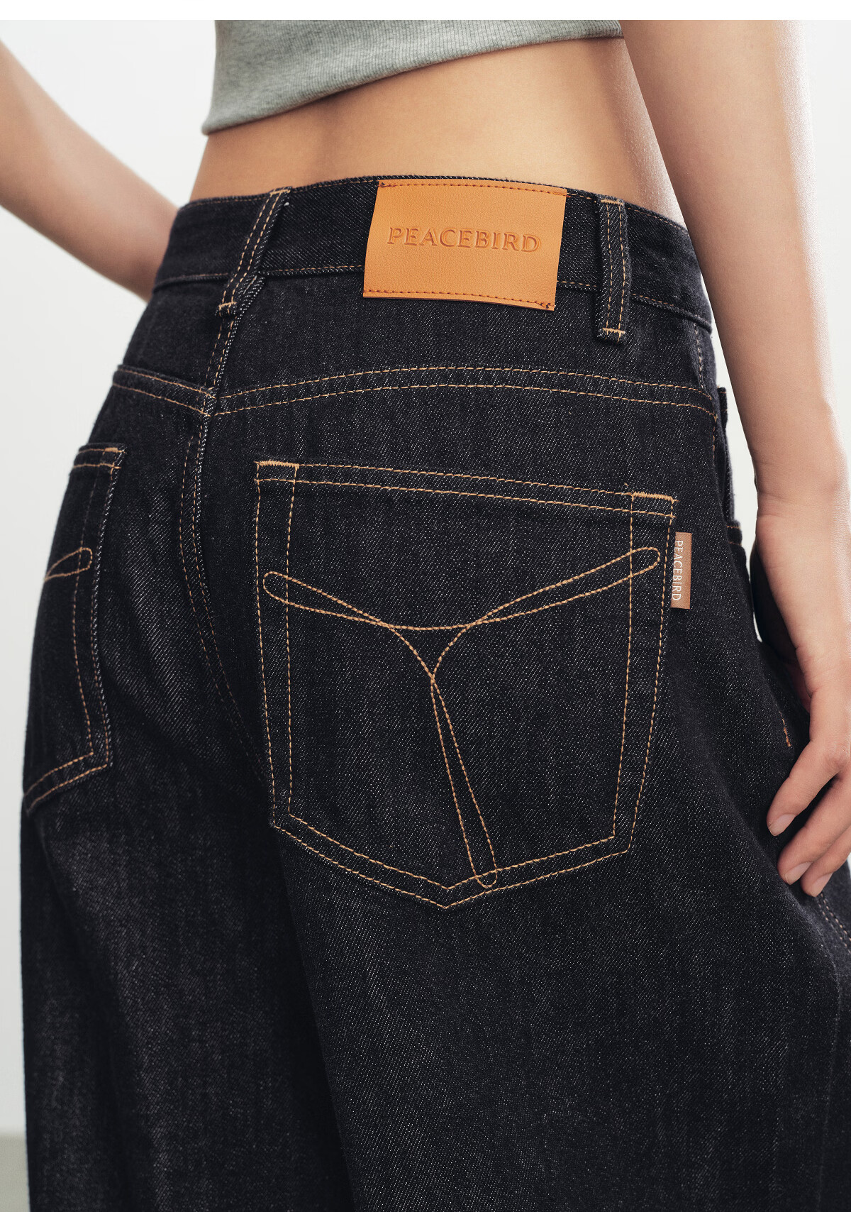Taipingniao Women's Jeans, Autumn Straight-Leg Pants, Fashionable Casual Versatile Commuter Style, Denim Dark Blue, Size L 54