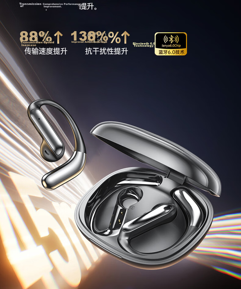 Zhongguo 2026 Latest C2 Smart AI Real-Time Translation Bluetooth Earbuds Bone Conduction Wireless Open-Ear Sports Running Noise-Cancelling Long Battery Life Men's 27