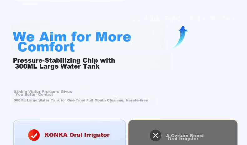 KONKA Oral Irrigator Home Dental Cleaner Teeth Washer Water Flosser Portable Upright Orthodontic Anti-Tartar Adult Couples Birthday Gift 10