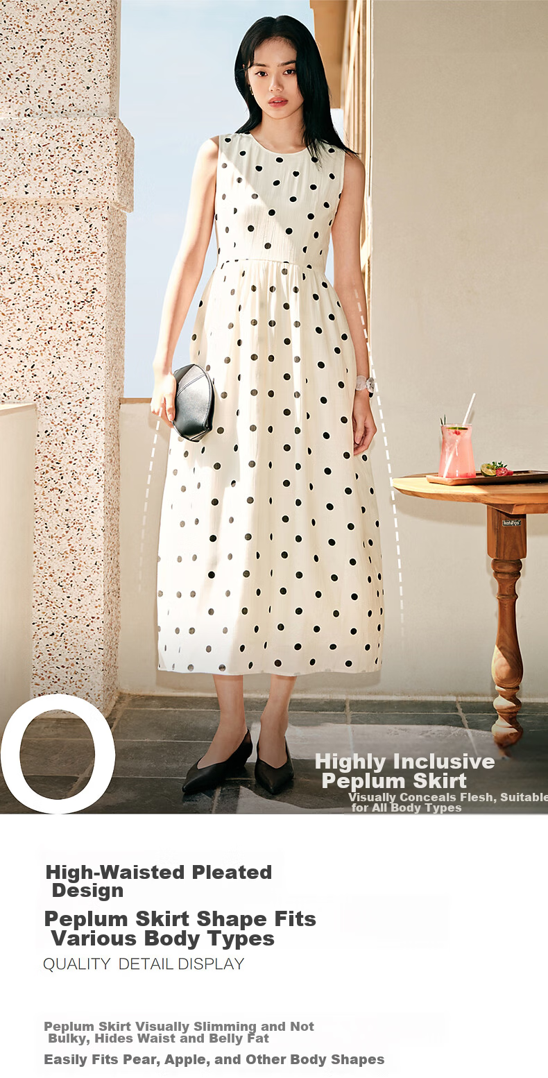 Peacebird Women's Dress [Polka Dot Muse] Long Sleeveless Beach Vacation Dress White L 6