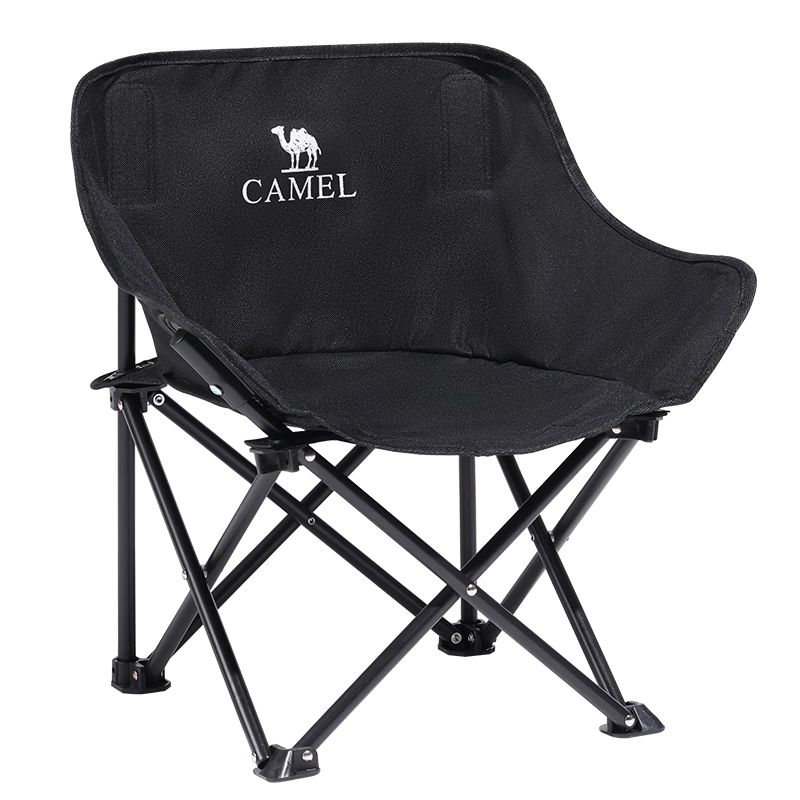 CAMEL Outdoor Camping Folding Chair Fishing Art Sketching Beach Recliner Lazy Moon Chair 174BL03626 Black