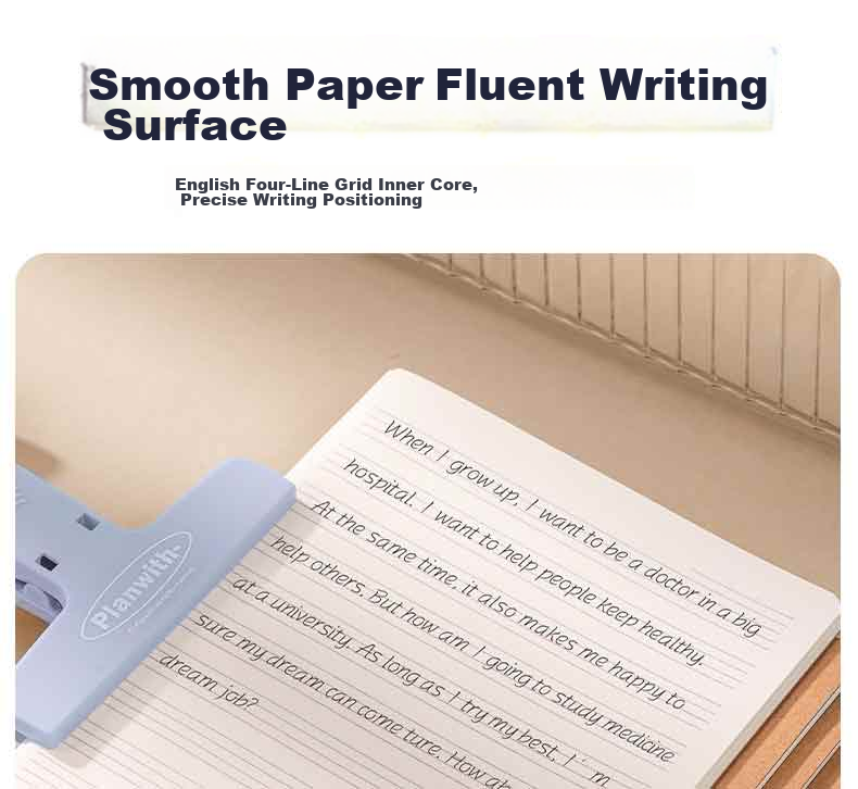 Deli English Notebook A5/30 Sheets Sewn Exercise Book Kraft Paper Student Practice Book 5-Pack FA530-5 3