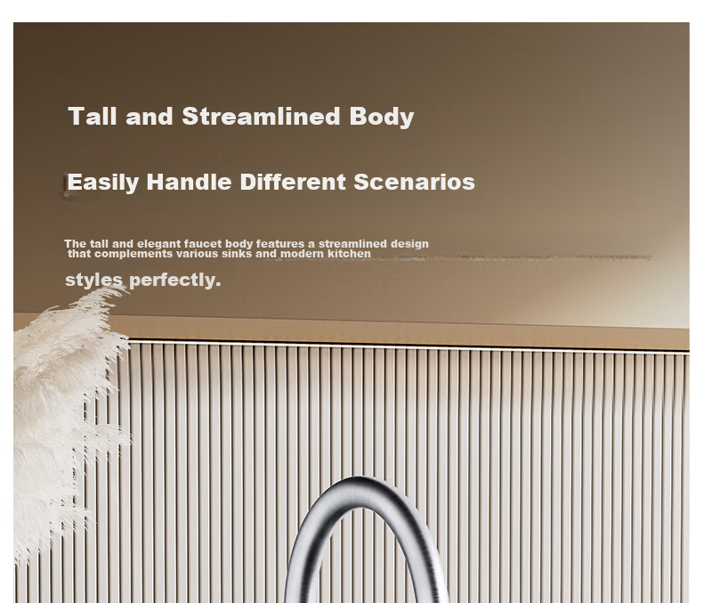 JOMOO Kitchen Faucet 304 Stainless Steel 360° Rotatable Dual Control Hot and Cold Tap 33221-748/7B-Z 3